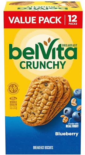 belVita Breakfast Bars Biscuits, Blueberry, Value Pack, 12 Packs (4 Biscuits Per Pack)