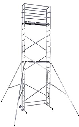 Echafaudage roulant pliable 4,5m/6,5m en aluminium Hailo HobbyStep H7
