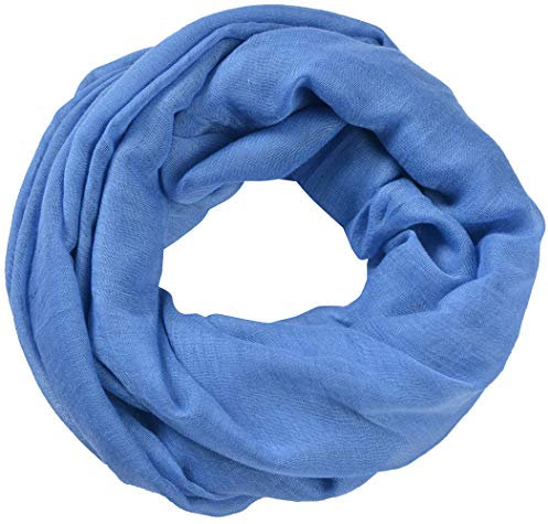 Miobo Loop Schal Crinkle Schal Halstuch Unifarbe 70 x 180cm Frühling Sommer Herbst Rund Meerblau
