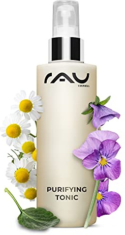 RAU Cosmetics Purifying Tonic Zink Gesichtswasser 200 ml - Klärendes Tonic gegen Pickel & Mitesser - Gesichtsreinigung für unreine Haut, Mischhaut & fettige Haut - Porenverfeinerndes Tonikum