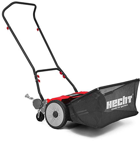 Hecht - H514 Tondeuse hélicoïdale sans électricité essence fil Largeur du coupe 46 cm Hauteur coupe 9 positions Bac 50 L, pelouse anglaise