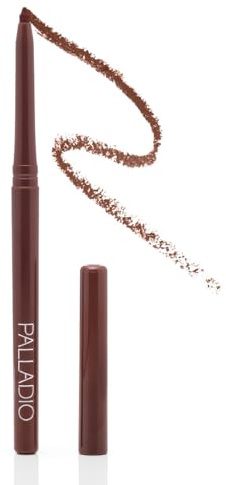 Palladio Retractable Waterproof Lip Liner High Pigmented and Creamy Color Slim Twist Up Smudge Proof Formula with Long Lasting All Day Wear No Sharpener Required, Coffee