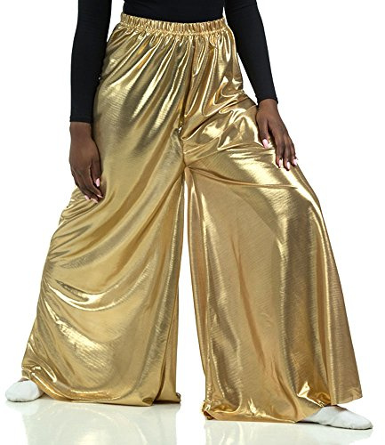 Danzcue Womens Celebration of Spirit Palazzo Pants, Gold, Small