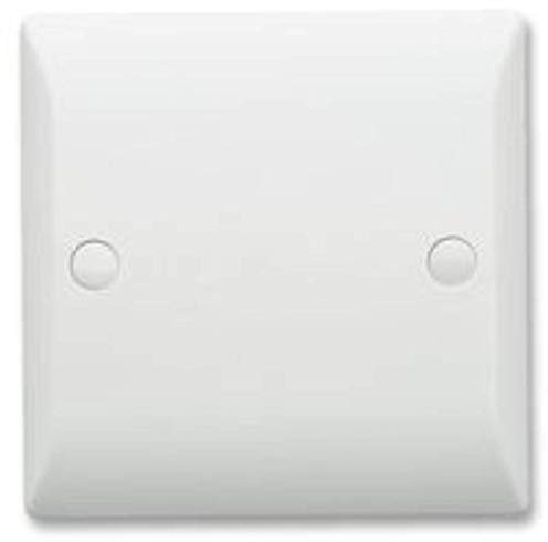 BG Electrical Single Blank Plate, Unused Electrical Connection Cover, Round Edge, Nexus 800 Series, White Moulded, 894