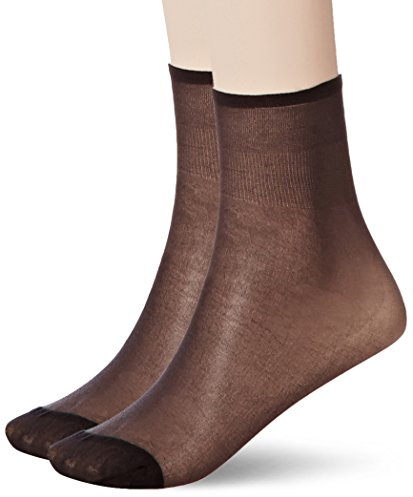Dim Socquettes Sublim voile brillant bord sans compression X2 Socquettes Femme NA Noir (Noir) Taille unique (Taille fabricant: 35/41) 2lot de2