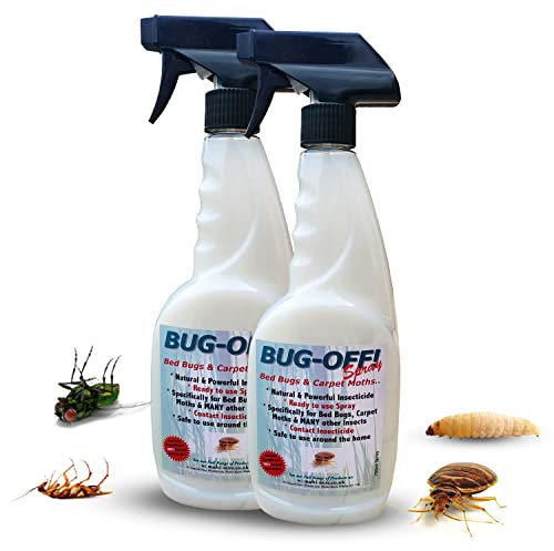 Multi-Mite® Bug-Off! 2 x 500ml Kill All Mite, Bed Bug Carpet Moth Ready to use Pyrethrum Sprays Twin Pack - 100% Natural Products