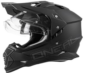 O'NEAL | Casco da moto | Enduro Adventure Street | Aperture di ventilazione per il massimo flusso d'aria e raffreddamento, visiera solare integrata | Sierra II Helmet Flat | Adulto | Nero | Taglia XL