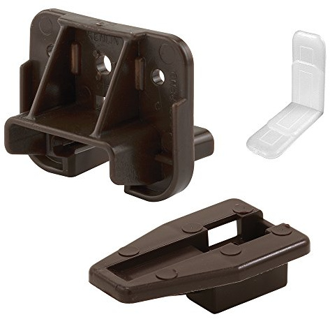 Prime-Line R 7321 Drawer Track Guide and Glides - Replacement Furniture Parts for Dressers, Hutches and Nightstand Drawer Systems, Brown (1 Set)