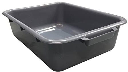 Vogue Plastic Tote Storage Box, Grey, Capacity: 18 Litre, Ingredients and Equipment Store, Stackable, Compatible with Bussing Trolleys, Size: 130(H) x 545(W) x 380(D)mm | J849