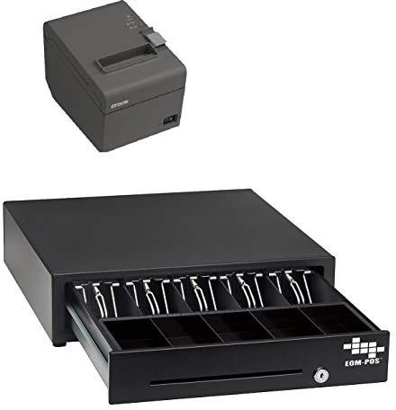 EOM-POS Hardware Bundle for Square - Cash Drawer and Thermal Receipt Printer,[Compatible with Square Stand and Square Register]