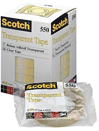 Scotch Brand 30525 Klebeband in Verpackung bonbon, 19 mm x 66 m, transparent Acryl