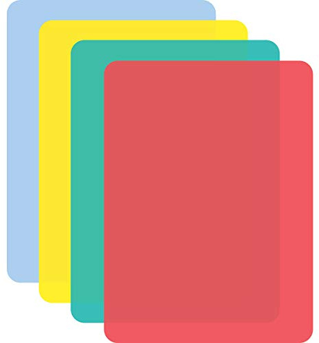 Cut N' Funnel Multi-Color Flexible Plastic Cutting Board Mats 4 Pack Made in the USA Colored Coded, BPA Free, 11.5” x 15”