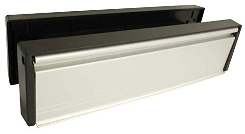 UAP 10 Letterplate (40-80mm Thick Doors) with Silver Anodised Flap and Black Frame - Mailbox - Wall Mount - Classic Style - Aluminium - Lockable