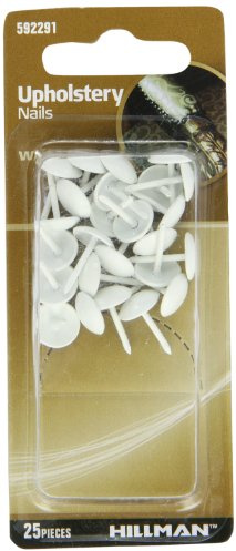 The Hillman Group 592291 Upholstery Nails, White, 25-Pack
