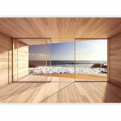 Fotomurales B&D XXL - Playa y mar 400x280 cm XXL Papel pintado tejido no tejido Decoración de Pared decorativos Murales moderna de Diseno Fotográfico naturaleza Paisaje ventana c-a-0084-a-d