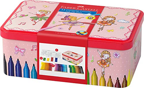 FABER-CASTELL 155534 - Filzstifte Connector Ballerina Etui mit 33 Stiften