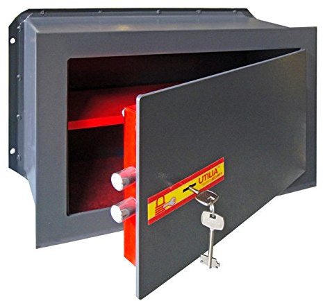 Famry Safe da parete UTILIA-420X280X195 Acciaio Chiave Bianco