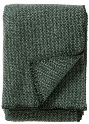 Klippan Decke, Überwurf aus 100% Schafwolle, Motiv: Domino, 130 x 180 cm, Wolle, grün, 130x180 cm