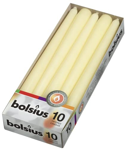 Ivyline Bolsius Tapered Dinner Candles , Ivory box 10, 103600352205