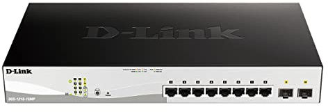 D-Link DGS-1210-10MP/E Smart Switch Gestito, 10 Porte Gigabit, PoE+ - Solo cavo di alimentazione UE
