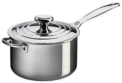 Le Creuset Signature Soßentopf mit Deckel und Hilfsgriff, Rostfreier 3-ply Edelstahl, 3-Ply, Ø 20 cm, 3.8 L