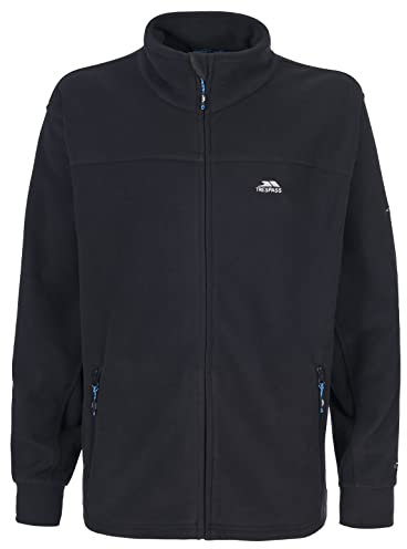 Trespass Bernal, Black, XL, Warme Fleecejacke 300g/m² für Herren, X-Large, Schwarz
