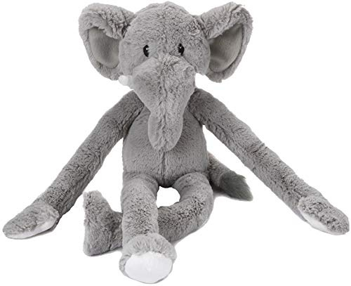 Multipet Swingin Safari 19-Inch Large Plush Elephant Dog Toy with Extra Long Arms and Legs with Squeakers