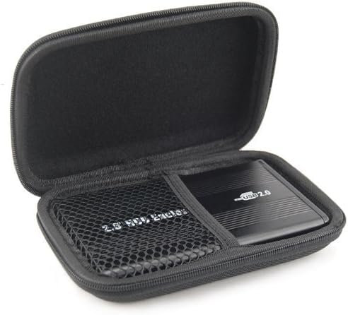 AKORD 2.5 Black Small Compact Protective EVA Case Bag Pouch for SSD USB External Portable Hard Drive Pocket Carrying Memory Card Hard Disk, Black