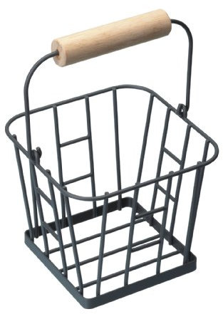 KitchenCraft Living Nostalgia Wire Egg Basket, Traditional Kitchen Egg Holder Storage Solution with Carry Handle - Grey