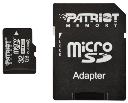 Patriot PSF32GMCSDHC1043P Signature Class 4 microSDHC 32GB Speicherkarte mit Adapter