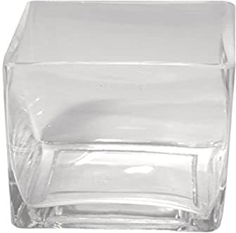 Rayher Vase en verre transparent p. décoration 7,5x7,5 cm, hauteur 8 cm, 8669900