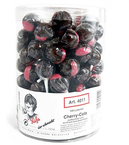 Küfa Cherry Cola Lutscher mit Kirsch Cola Geschmack 100 Stück 1800g