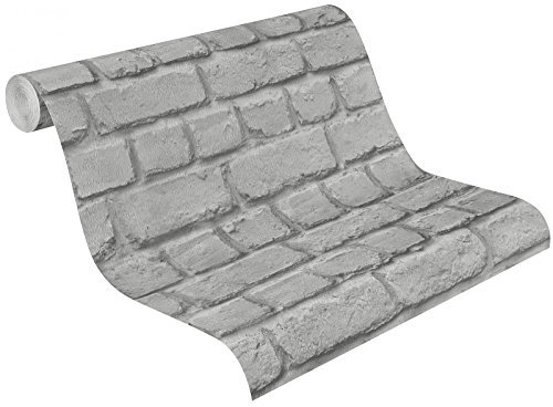 Rasch Tapeten PapierTapete Kollektion Steine und Hölzer, grau, 226720