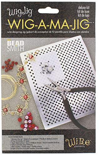 The Beadsmith, Wig Jig, Wig-A-Ma-Jig Deluxe, 4.5 x 5.5 inch Square jig, Includes 30 Metal pegs, Tool for Making Wire findings, Components and Jewelry Designs