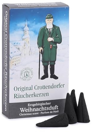 Crottendorfer Räucherkerzen 1011 Lot de 24 cônes d'encens Anti-Tabac Senteur Noël dans Les Monts Métallifères Taille M