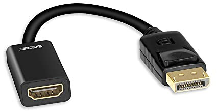 VCE Displayport to HDMI Adapter, Gold Plated DP(Display Port) 1.4 to HDMI Adapter Male to Female, 1080P HDMI 2.0 Converter with Audio, Black
