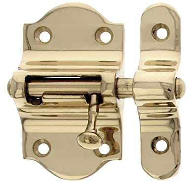 Amig - Pasador de Sobreponer para Puertas Mod.720-50 x 88 mm - Pestillo de Seguridad para Cierre Horizontal - De Latón con Acabado Dorado Pulido - Incluye Tirafondos