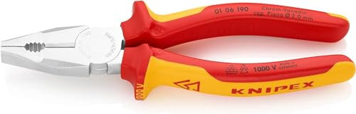 Knipex Alicate universal cromo vanadio cromado, aislados con fundas multicomponentes, según norma VDE 190 mm 01 06 190