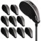 Andux Mesh Golf Iron Club Head Covers with Clear Window 10pack (Black/grey)