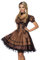Atixo Damen Premium Dirndl mit Bluse Kleid für besondere Anlässe, braun/schwarz, M