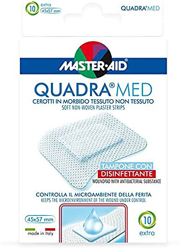 Master Aid Quadra Med Strip Extra - Paacco da 10 45X57 mm