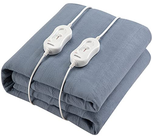 MONZANA® 2-Zonen Heizdecke 160x140cm 3 Temperatur-Stufen waschbar bis 40° Wärmeunterbett Wärmebett Bettheizung