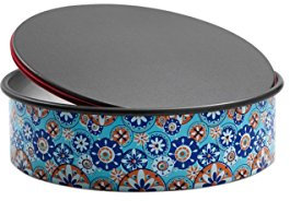 domo enjoy cooking - Tortiera Antiaderente con Fondo Apribile Salvagoccia e Cerniera in Silicone, Diametro 20 cm PushPan