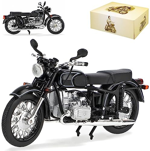 alles-meine.de GmbH KMZ Dnepr MT10 Schwarz DDR Atlas Collection 1/24 Modellcarsonline Modell Motorrad mit individiuellem Wunschkennzeichen