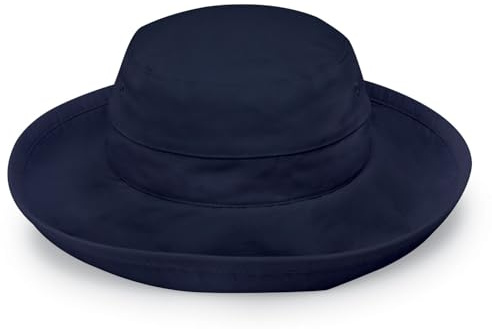 wallaroo Womens Casual Traveler Sun Hat - UPF 50+ - Crushable! Navy, Adjustable/One Size