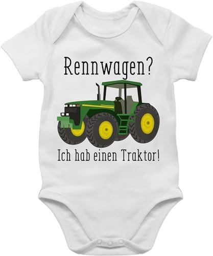 Baby Body Junge Mädchen - Traktoren - Rennwagen Ich habe einen Traktor - Geschenk Landwirt Trecker Bauer Geschenkidee Landwirtschaft Landwirte - 3/6 Monate - Weiß - babykleidung body. traktorfan