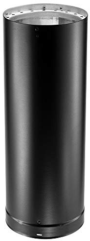 Simpson Duravent 6DVL-12 (Order# 810000902) Double-Wall Interior Black Stovepipe Connects Wood Stoves to Chimney, 016 Stainless Steel Inner Wall, 018 Galvanized Outer, 12 Length, 6 INNER Diameter
