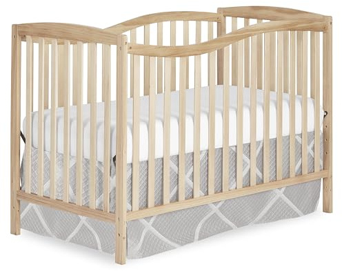 Dream On Me Chelsea 5-in-1 Convertible Full-Size Baby Crib in Natural, GreenGuard Gold & BSA, Pinewood, 4 Mattress Heights, Converts to Toddler, Day & Full-Size Bed, Modern Classic Nursery