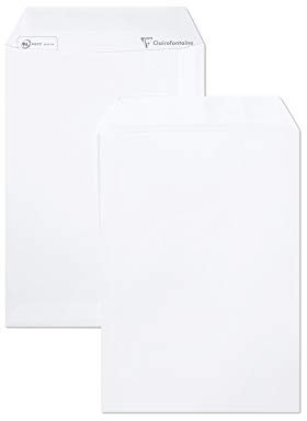 Clairefontaine 824215C - Packung mit 15 Versandtaschen weiß C5-162x229 mm, selbstklebend, 120g, 1 Pack