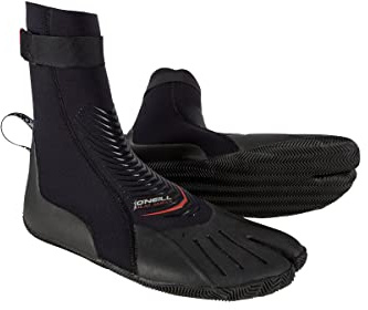 O'Neill Heat 3mm Split Toe Neoprene Boot with Textured Rubber Sole for Cold Water Surfing, Paddleboarding, Snorkeling, and Any Water Activities, Black, 10